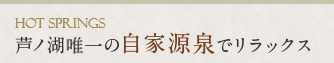 芦ノ湖唯一の自家源泉でリラックス